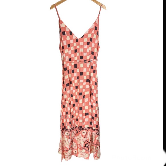 NWT O’neil Dorthie Maxi Dress Sz XS Tie Waist Peach Pink 100% Viscose - Picture 4 of 16